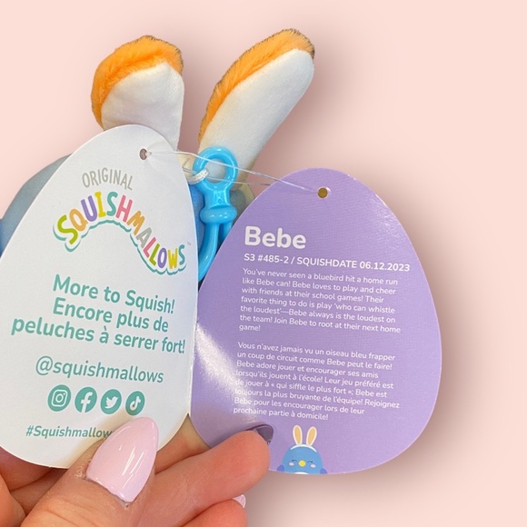 Squishmallow Easter Bebe Clip Bluebird So Cuteee - Picture 2 of 8